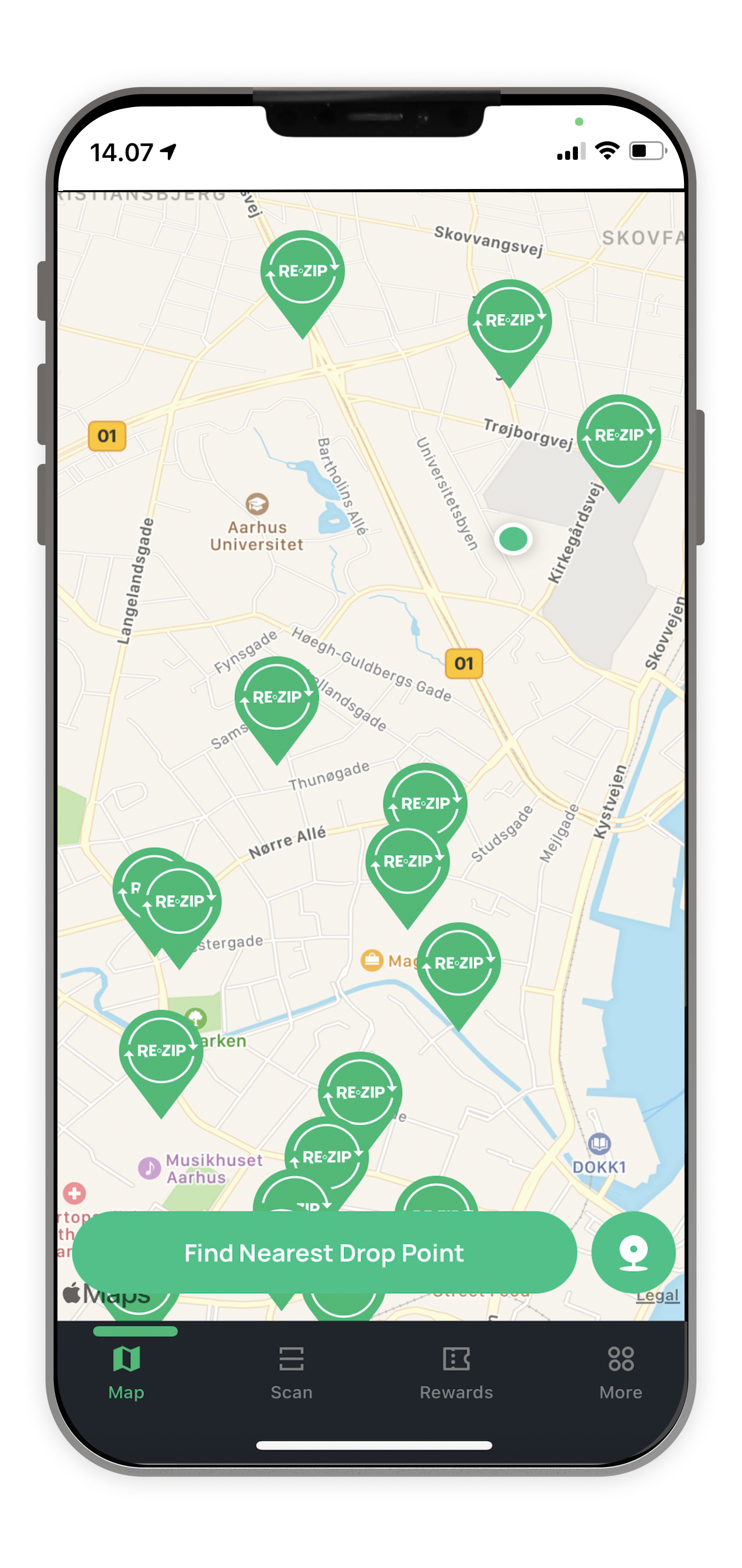 RE-ZIP drop-off map